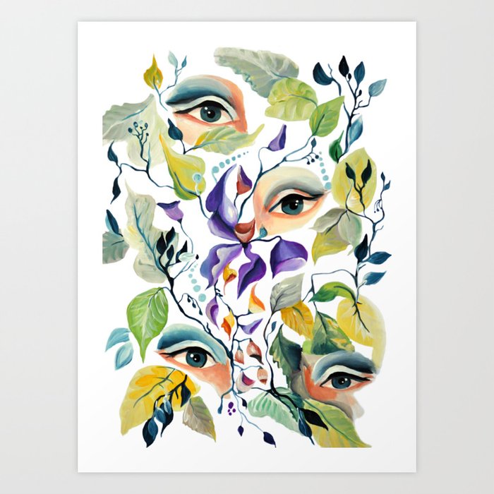 Utopian Avant Garde Surreal Eyes Design Art Print By Nisuris