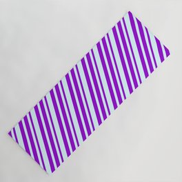 [ Thumbnail: Dark Violet and Light Cyan Colored Lines Pattern Yoga Mat ]