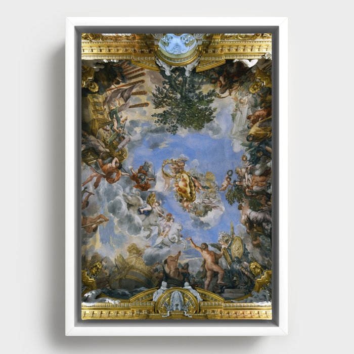 Palazzo Pitti (Florence) Ceiling Painting of the Sala Di Marte Framed Canvas