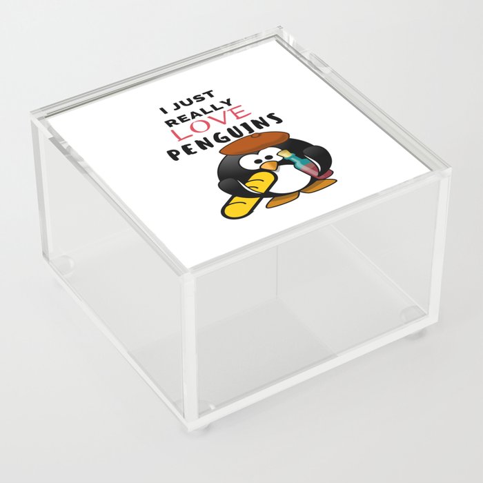 I Just Really Love Penguins Acrylic Box