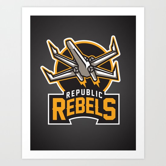 Republic Rebels - Black Art Print