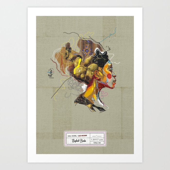 Erykah Badu Soul Sister Soul Brother Art Print by Fitacola