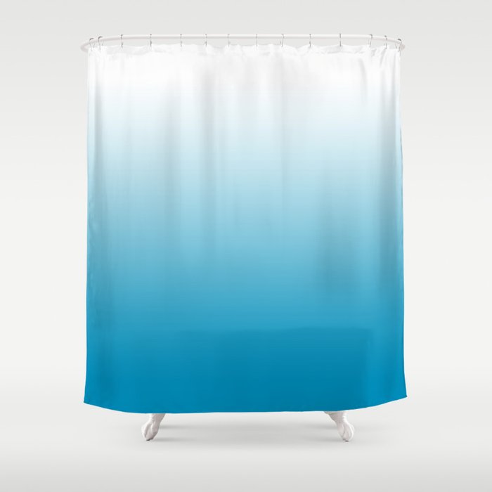 Ombre Hawaiian Ocean Gradient Motif Shower Curtain