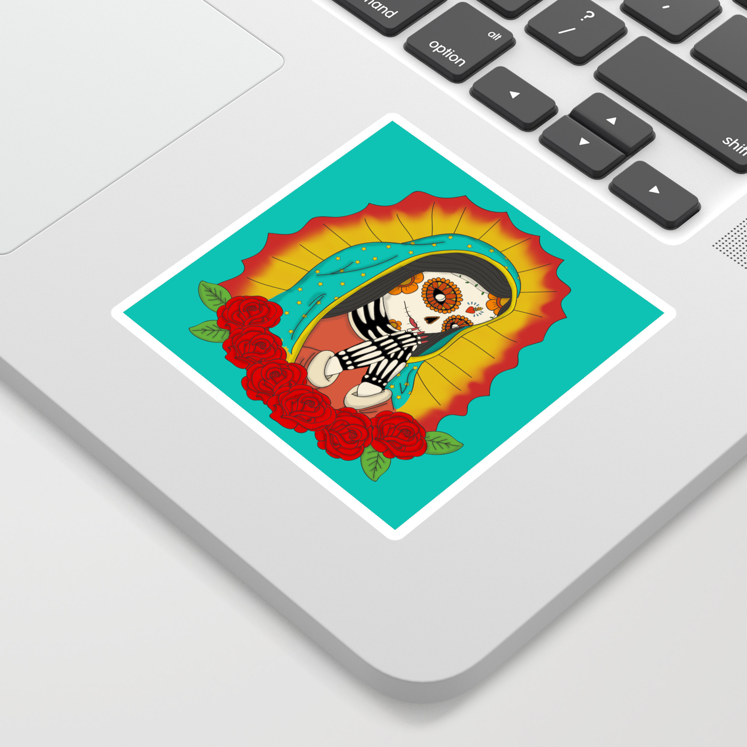 Virgin De Guadalupe Sugar Skull Sticker By Yocelynriojas Society6