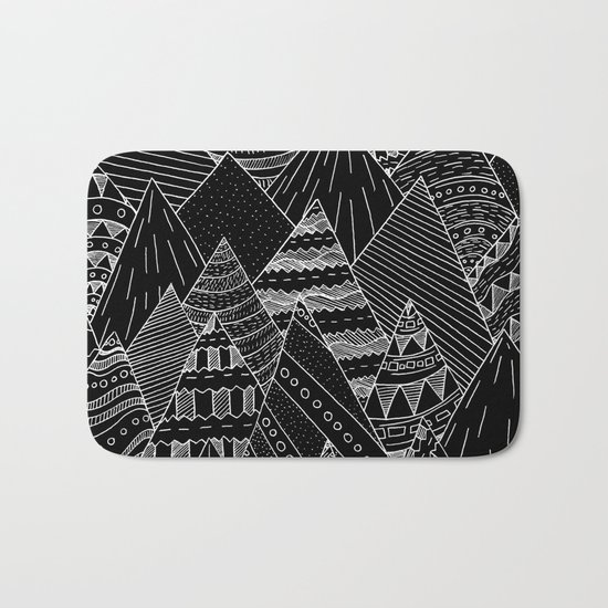 White line mounts Bath Mat