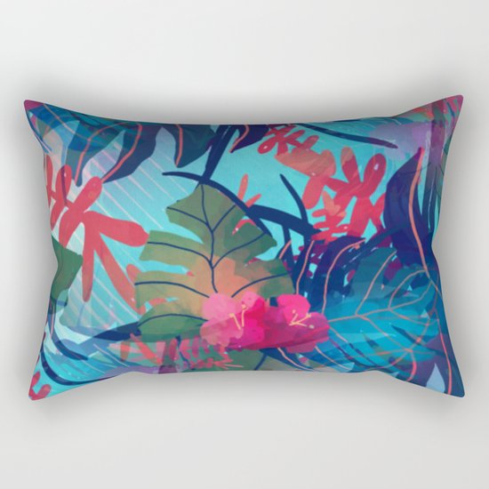 Tropical Blues Rectangular Pillow
