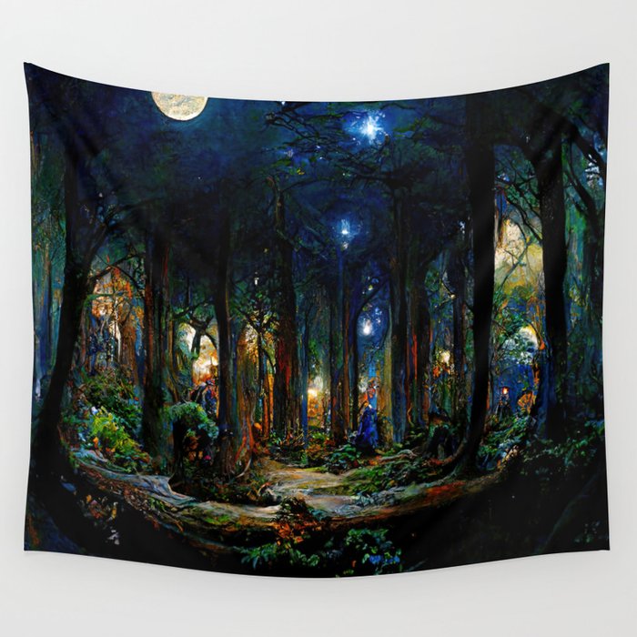 During a full moon night Wall Tapestry