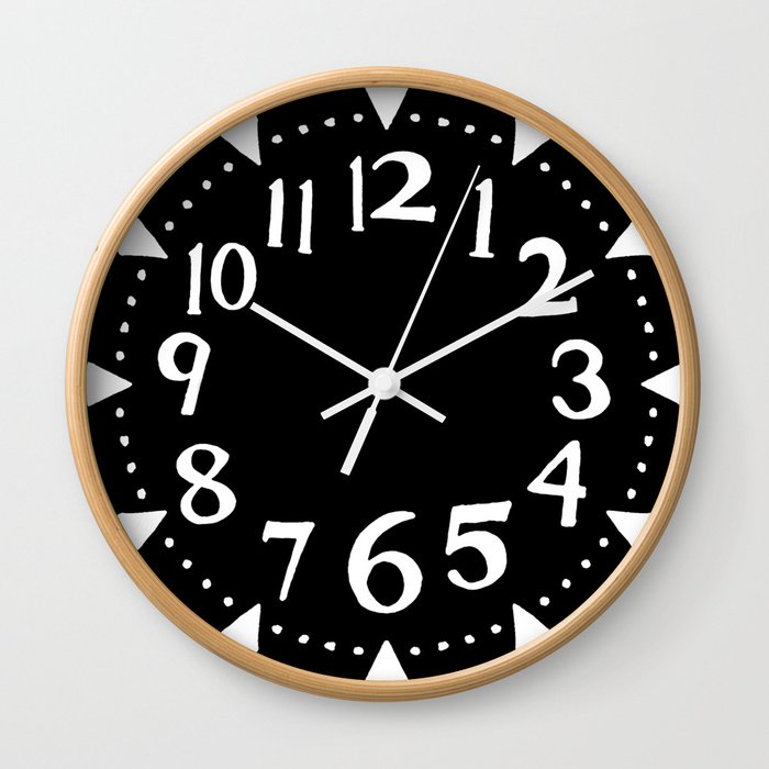 inverse time telling clock with numbers Wall Clock