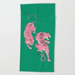 The Chase: Pink Tiger Edition Beach Towel
