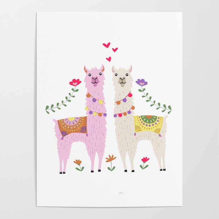 Llama Pattern Poster