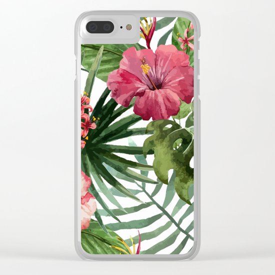Tropical Floral Pattern 02 Clear iPhone Case