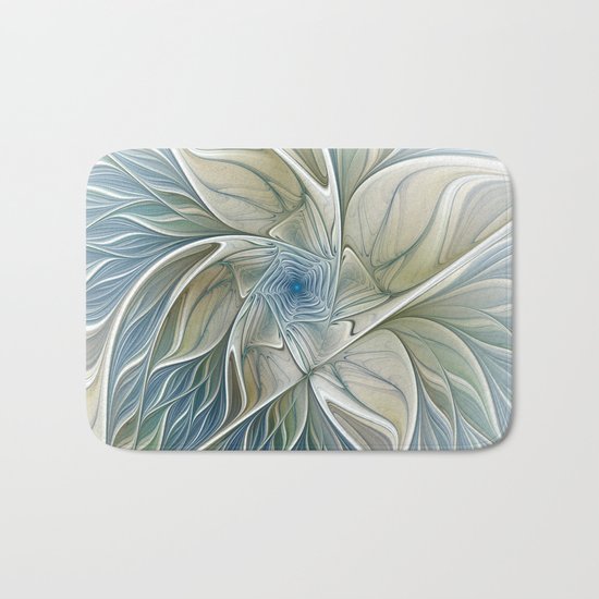 A Floral Dream, Abstract Fractal Art Bath Mat