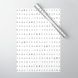 Alphabet Typewriter Pattern | Black and White Wrapping Paper