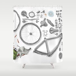a bike's flatlay Shower Curtain