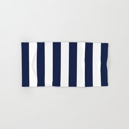 Navy Blue Bold Awning Cabana Stripe Lines Minimalist Stripes Line Drawing Hand & Bath Towel