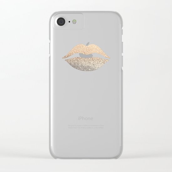 GOLD LIPS Clear iPhone Case