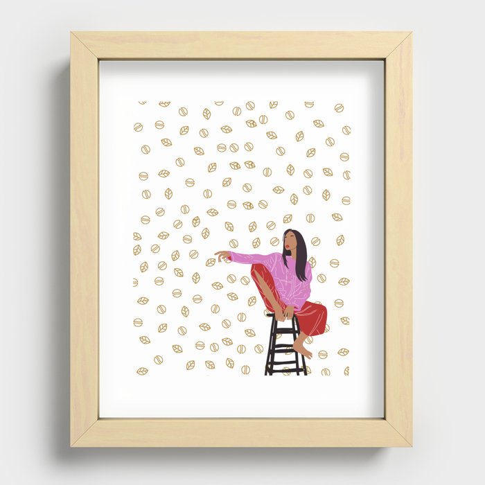Girl on a Stool Recessed Framed Print