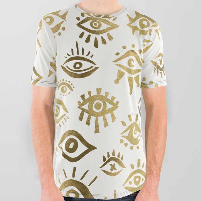 Mystic Eyes – Gold All Over Graphic Tee