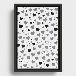 Vintage heart pattern for valentine's day Framed Canvas
