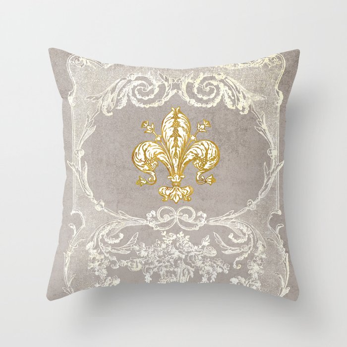 Fleur De Lis Throw Pillow