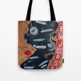 NEW JERSEY map Tote Bag