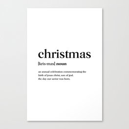 Christmas Definition Canvas Print
