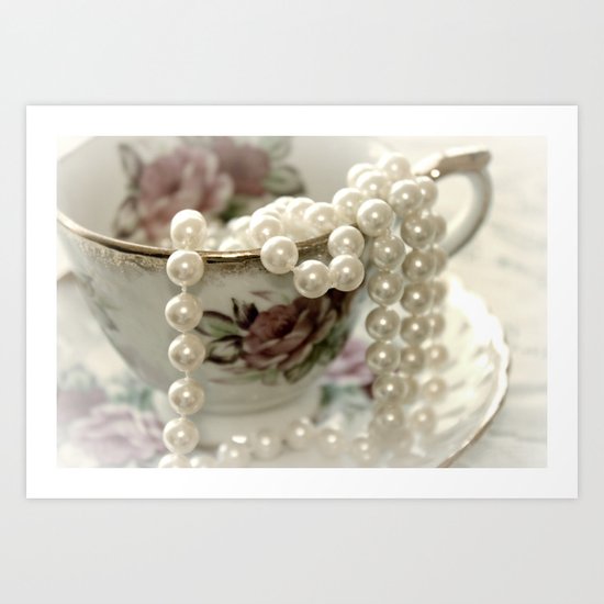 Teacups & Pearls Art Print