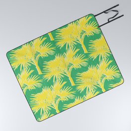 70’s Palm Springs Yellow on Kelly Green Picnic Blanket