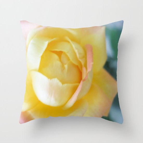 Yellow Rose Throw Pillow