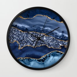 Agate Glitter Ocean Texture 07 Wall Clock