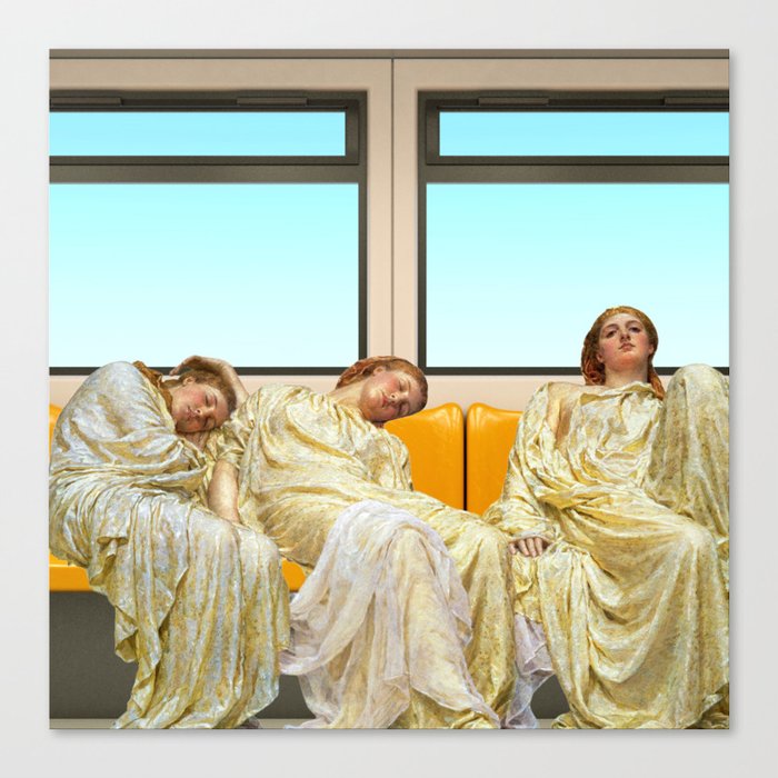 Dreamers on the subway Canvas Print