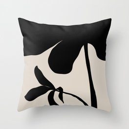 Abstract Black and White Flowers No. 2 Throw Pillow