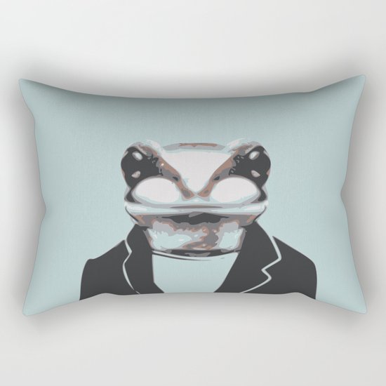 Frog internship animal portrait Rectangular Pillow