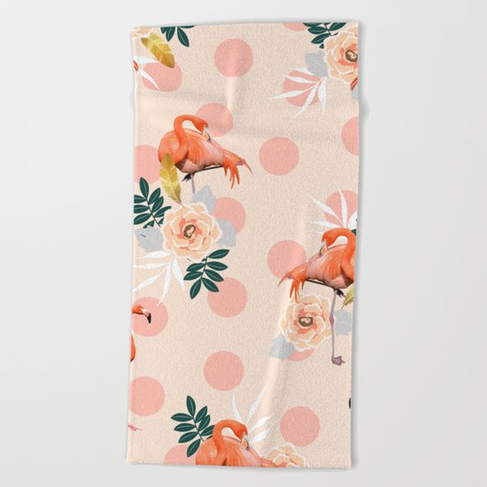 Flamingo Jazz #society6 #decor #pattern Beach Towel