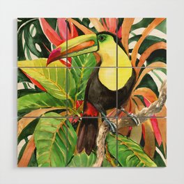 Toucan in the Jungle Wood Wall Art