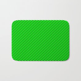 [ Thumbnail: Lime and Dark Green Colored Lines/Stripes Pattern Bath Mat ]