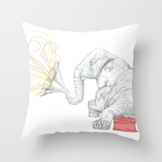 One Elephant Band Throw Pillow
