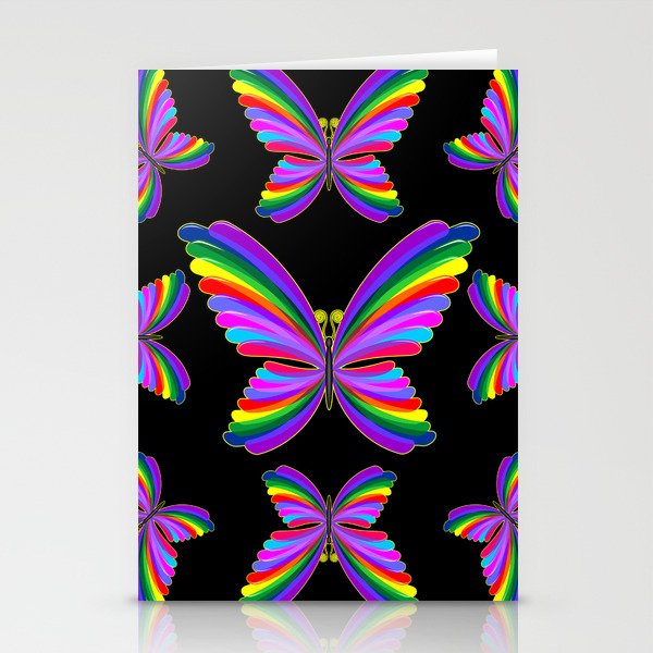  Butterfly Psychedelic Rainbow Stationery Cards