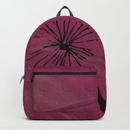 Dandelions - Pink and Black textured art Backpack