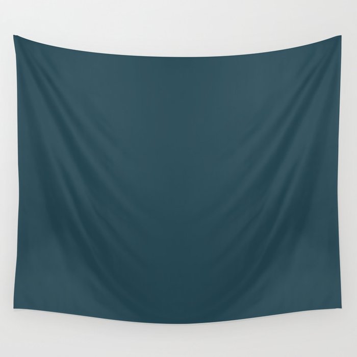 Regal Dark Turquoise Blue Green Gray Solid Color Pairs To Sherwin Williams Rainstorm SW 6230 Wall Tapestry by Simply Solid Colors Now Over 4000 Essen Society6