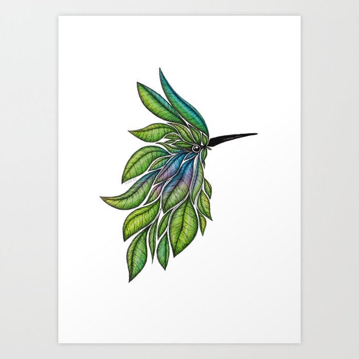 Leafed Birdie Art Print
