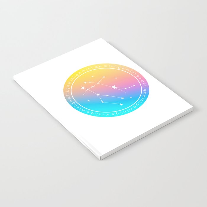 Gemini Zodiac | Rainbow Circle Notebook