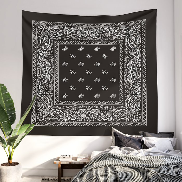  Paisley Black Bandana Area Rugs, Indoor Machine