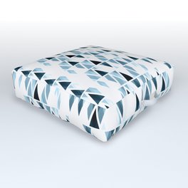 Icicles, abstract crystal pieces in light blue, geometric design in winter theme Outdoor Floor Cushion