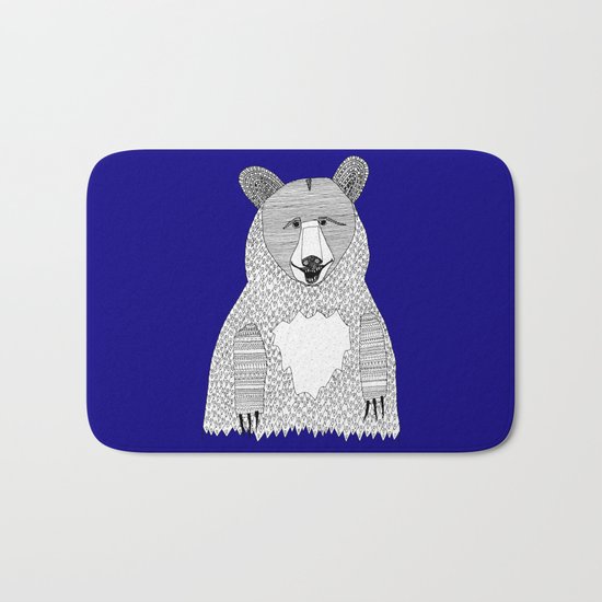 Blue Bear Bath Mat