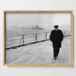 Winston Churchill At Sea Serving Tray