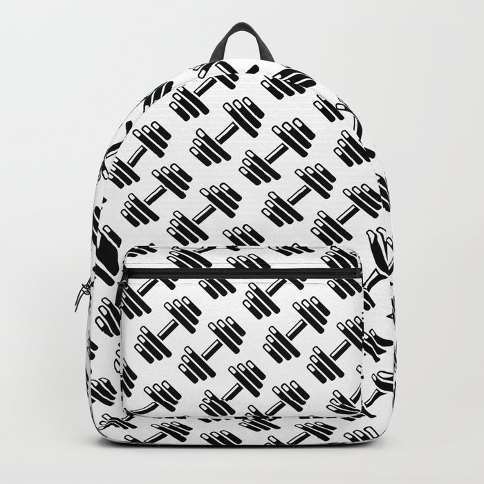 Dumbbellicious / Black and white dumbbell pattern Backpack