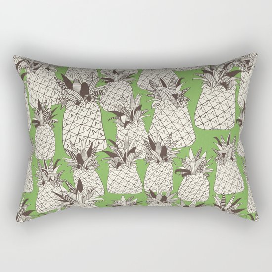 pineapple palm green Rectangular Pillow