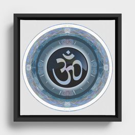 Om Shanti Pulse Mandala Framed Canvas