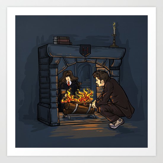 The Witch in the Fireplace Art Print